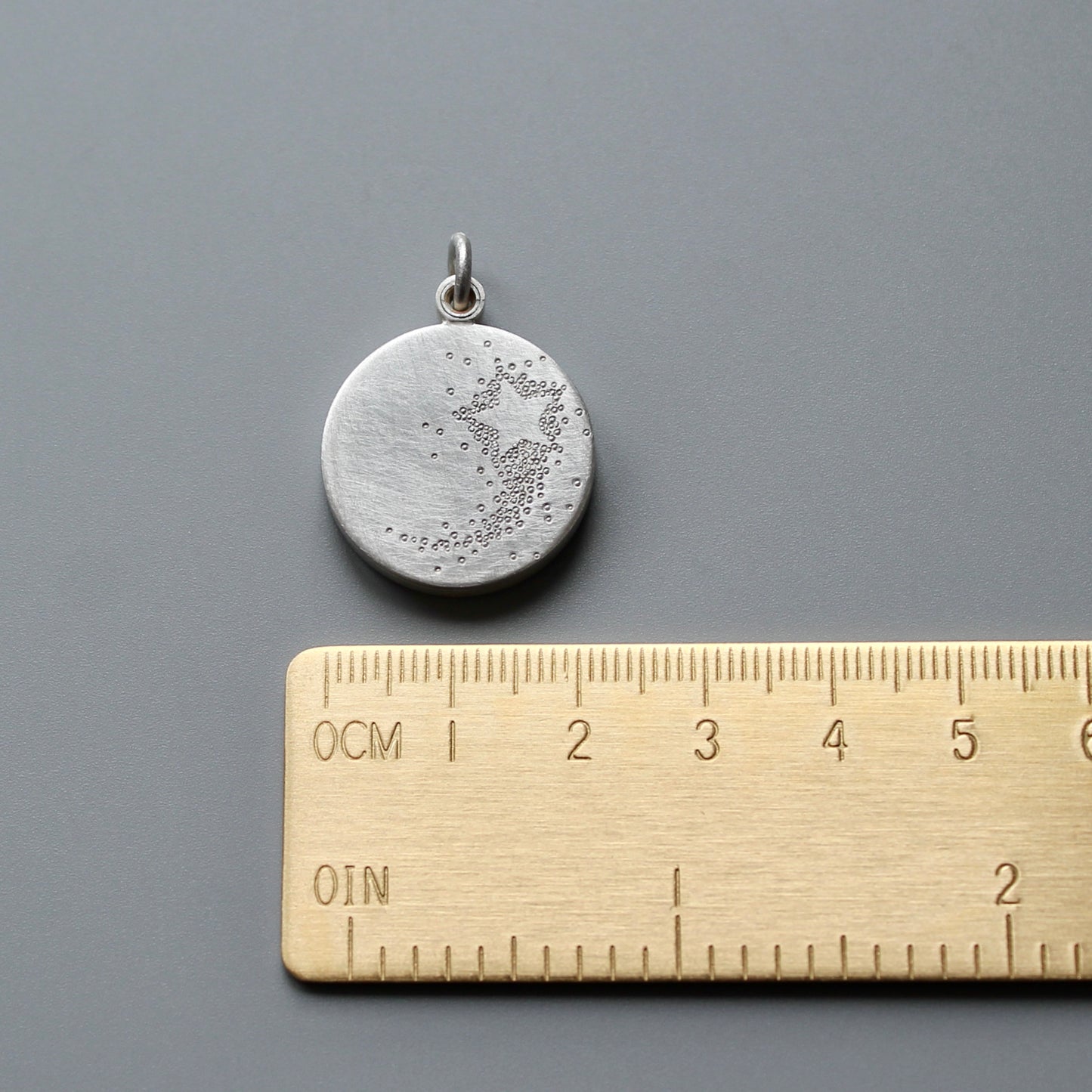 elegantes Foto-Medaillon mit Sternschnuppe aus Sterling Silber