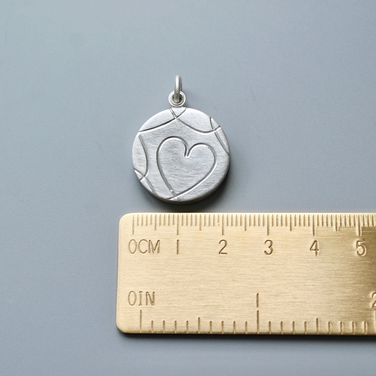romantisches Medaillon mit Herz für ein Foto aus Sterling Silber