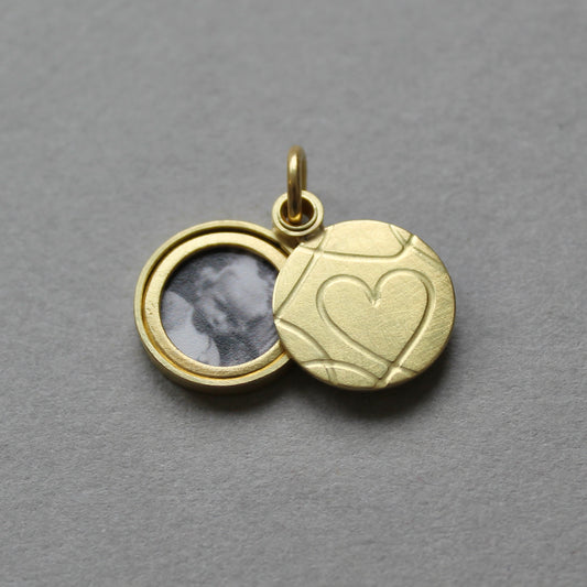 Foto Medaillon Herz aus 750er Gold –  Schmuck für Partnerin, Ehefrau, Freundin