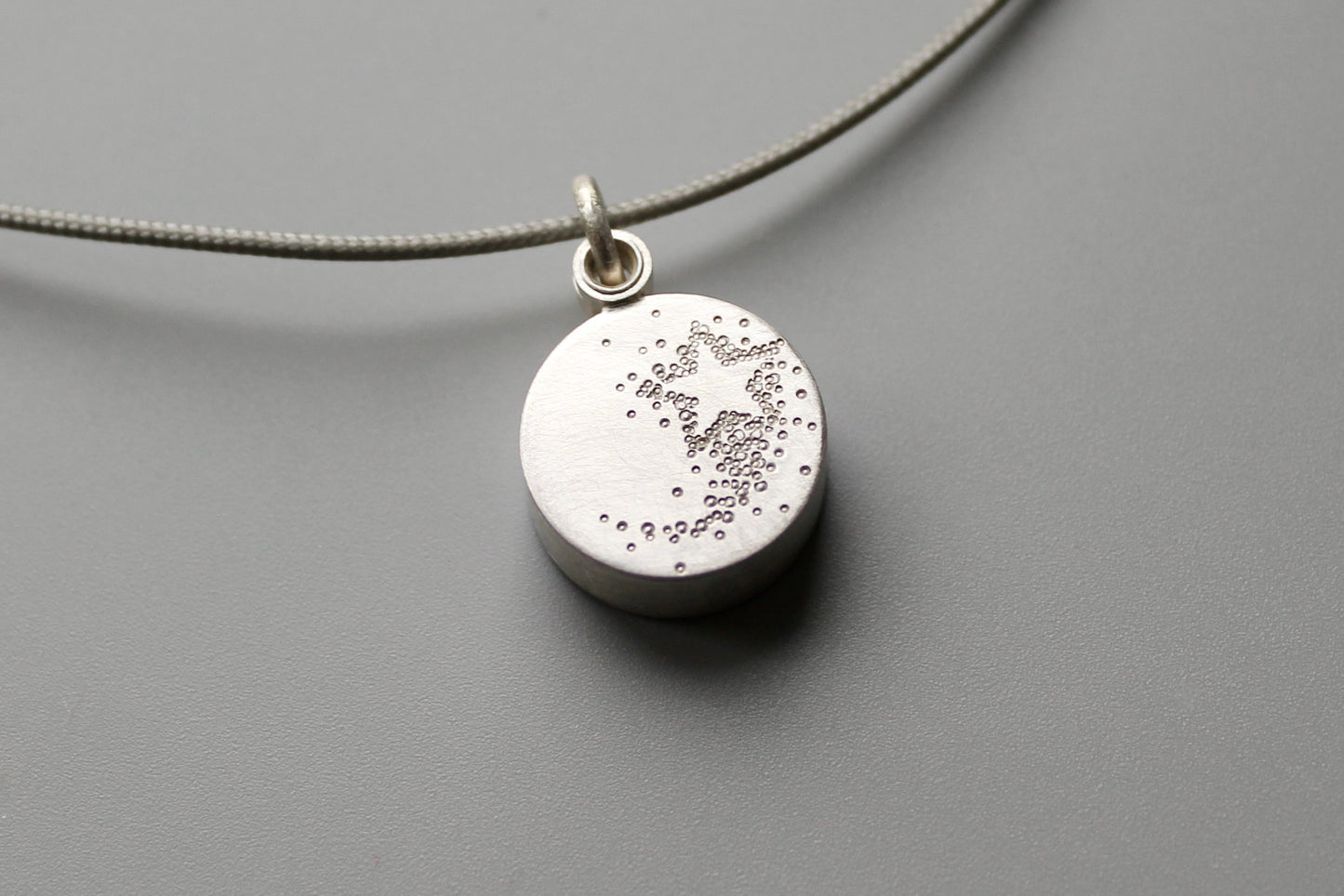 small silver locket Sun Moon and Stars with shooting star locket