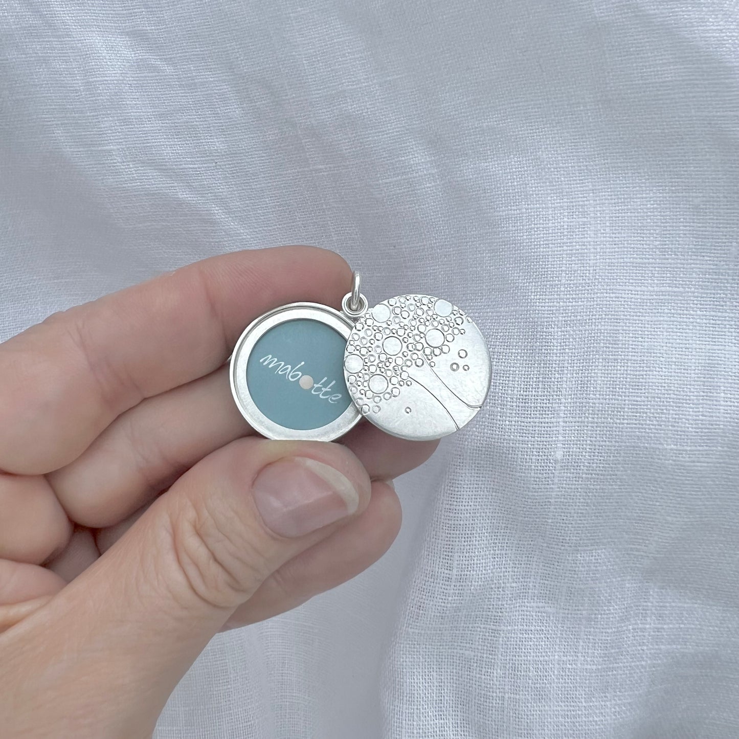 Lebensbaum Medaillon für ein Foto in Sterling Silber