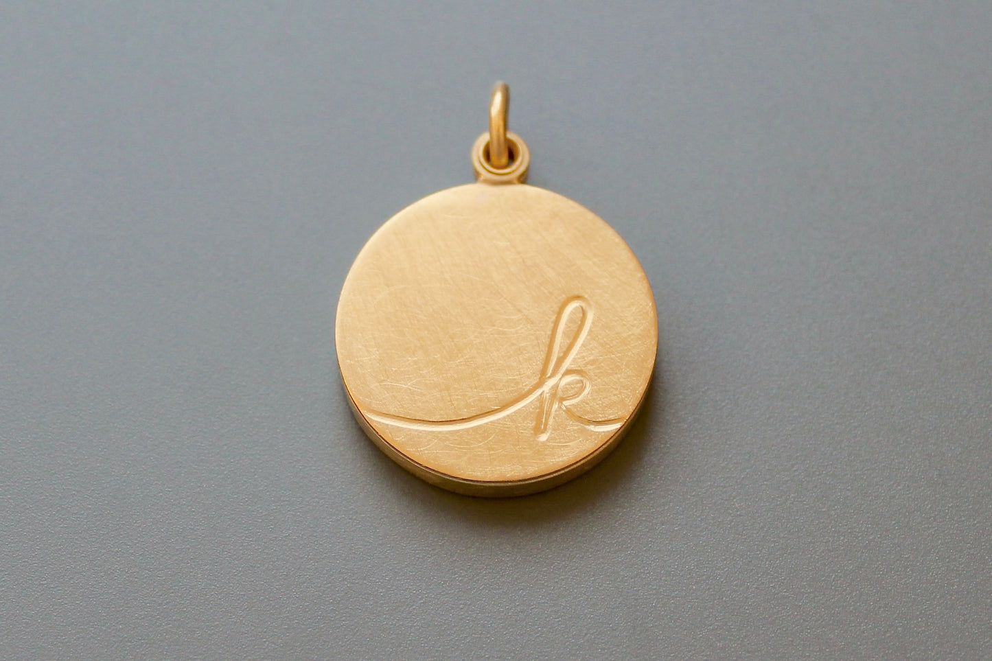 unique golden locket for one photo with custom initial