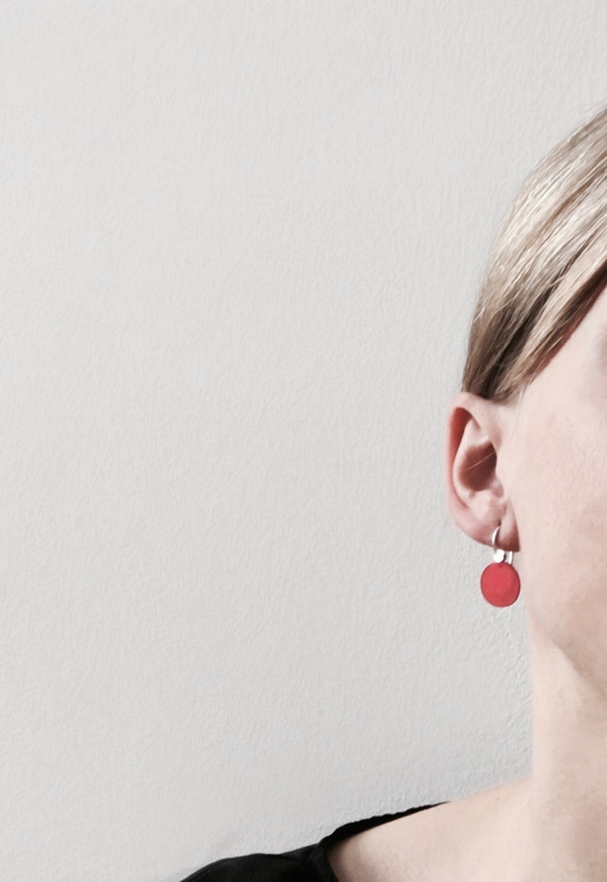 leuchtende Ohrhänger Sterling Silber Kunststoff Rot