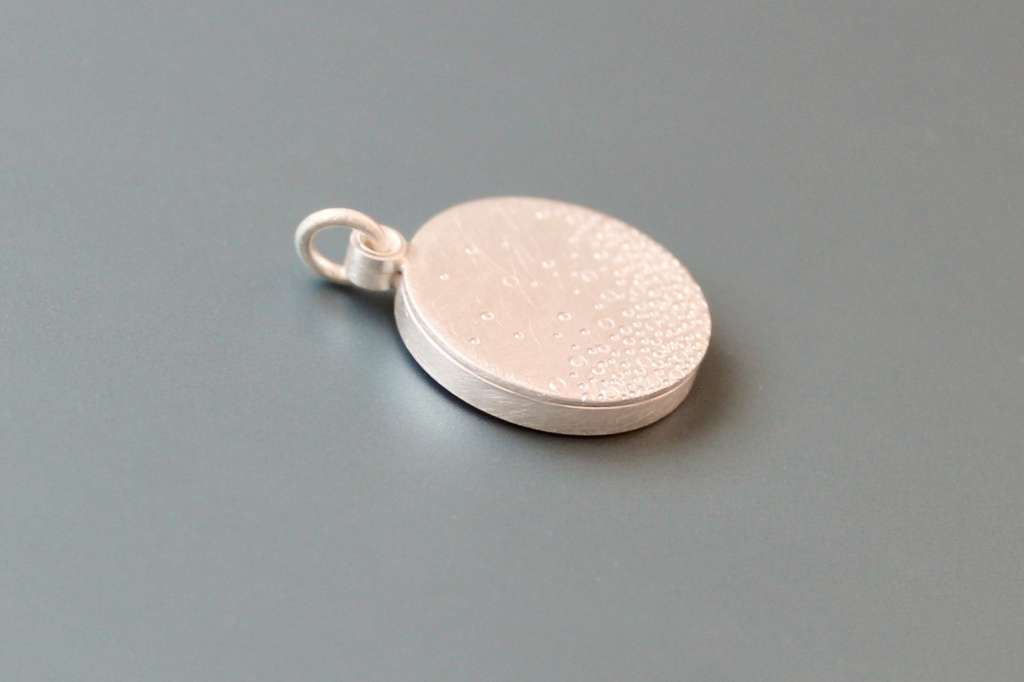 modern Photo locket handmade locket in sterling silver bubbles