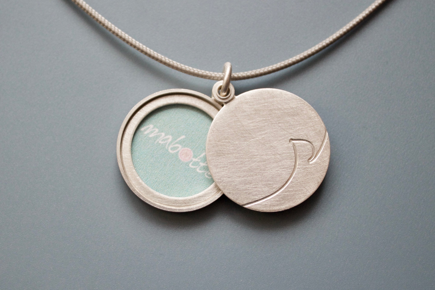 unique monogram locket for one photo in sterling silver