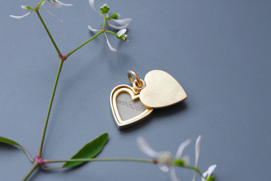 elegantes Herzmedaillon für ein Foto aus 750/000 Gold
