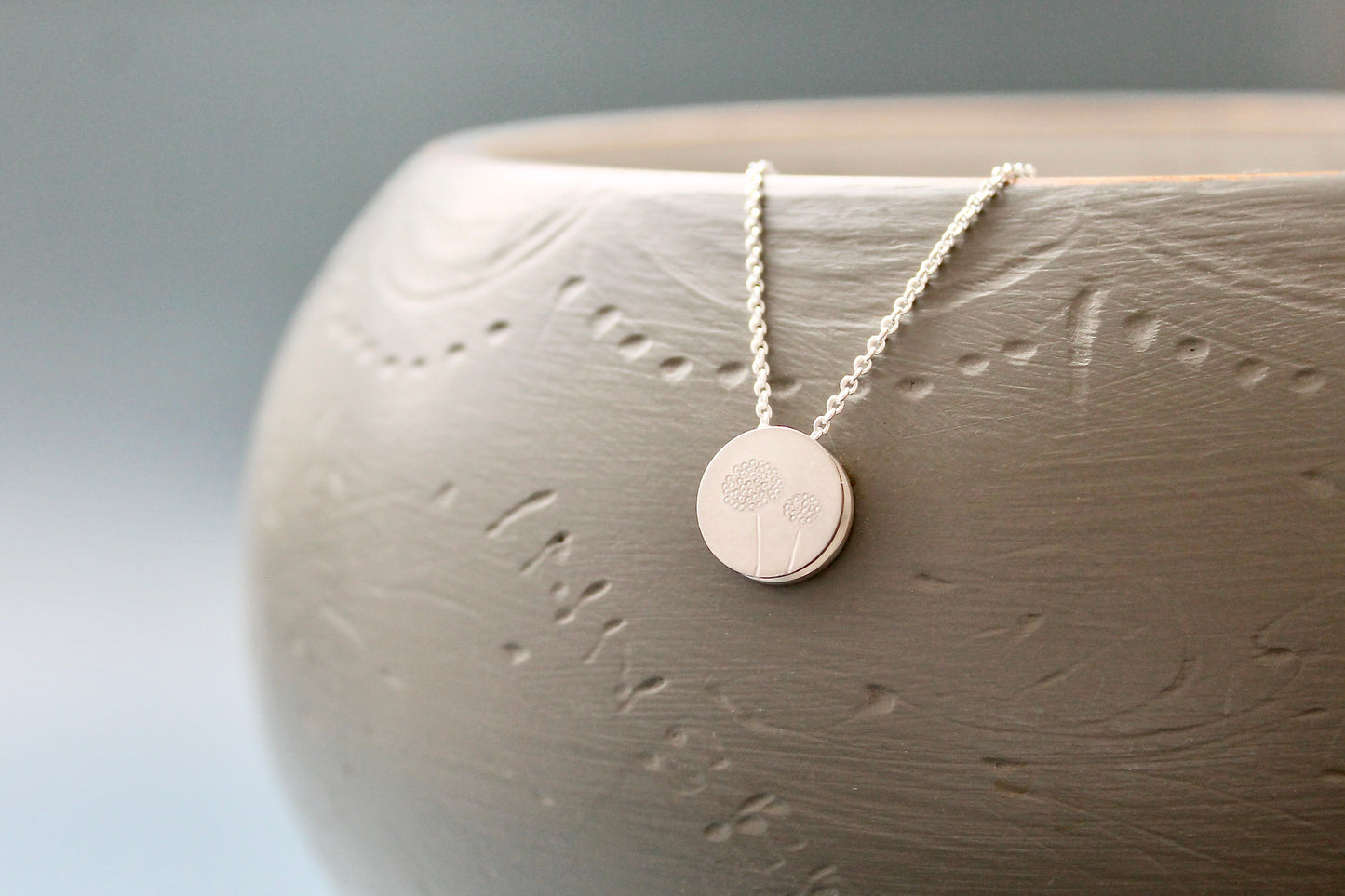 zierliche Pusteblumen Anhängerkette aus Sterling Silber