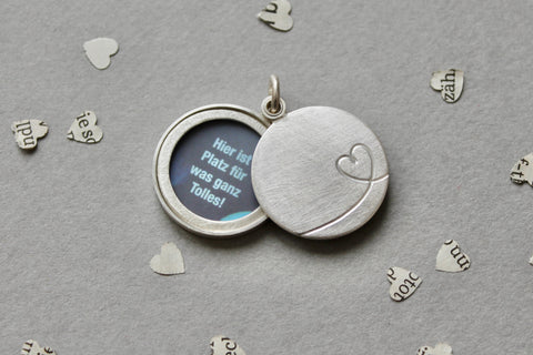 modern love locket for one picture in sterling silver