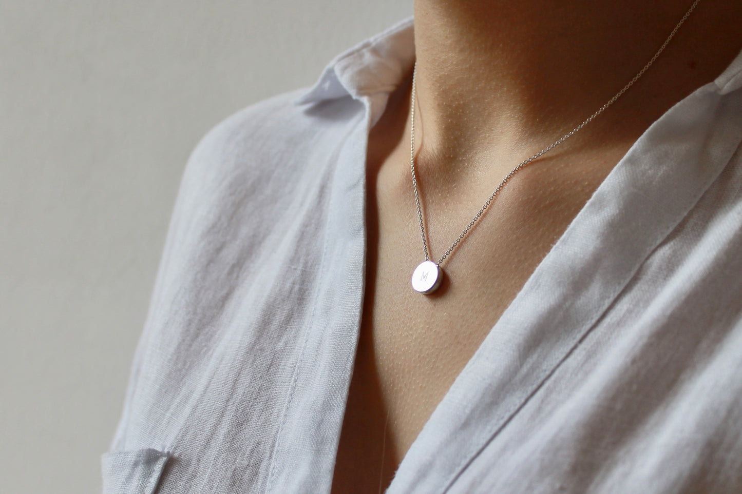 minimalistische Kette aus Sterling Silber mit Fisch-Symbol
