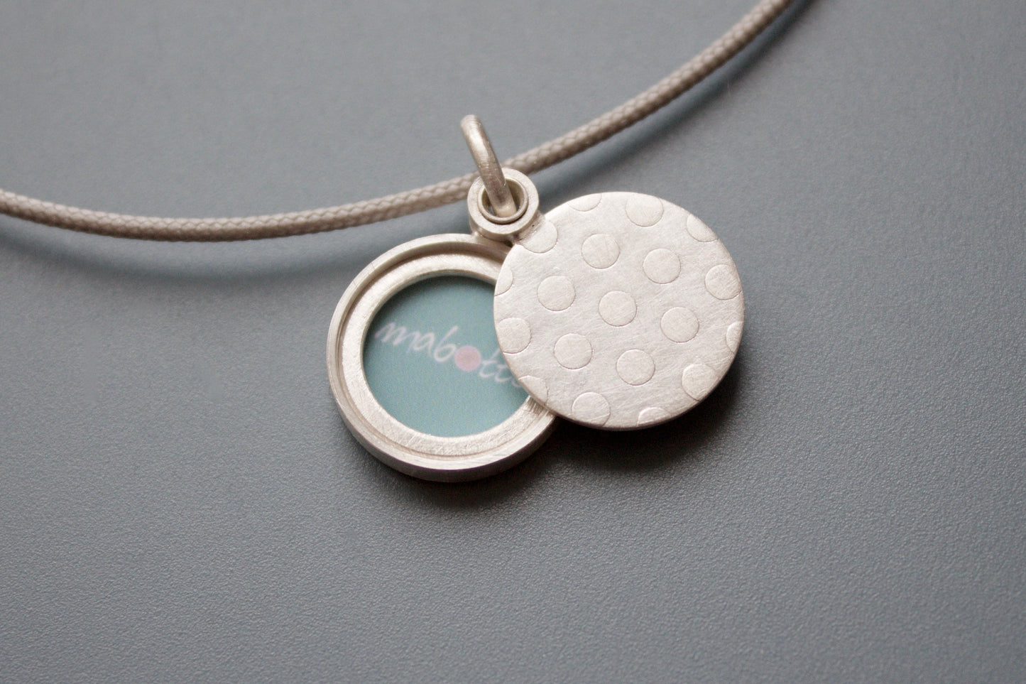 mabotte Medaillon für ein Foto mit Polka Dots aus Sterling Silber