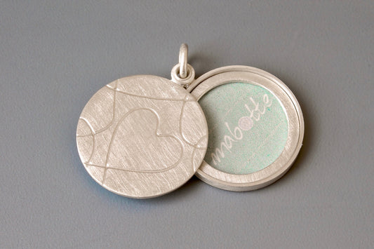 romantisches Medaillon mit Herz für ein Foto aus Sterling Silber