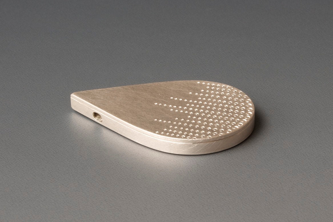 grosses Medaillon für ein Foto in Tropfenform Sterling Silber