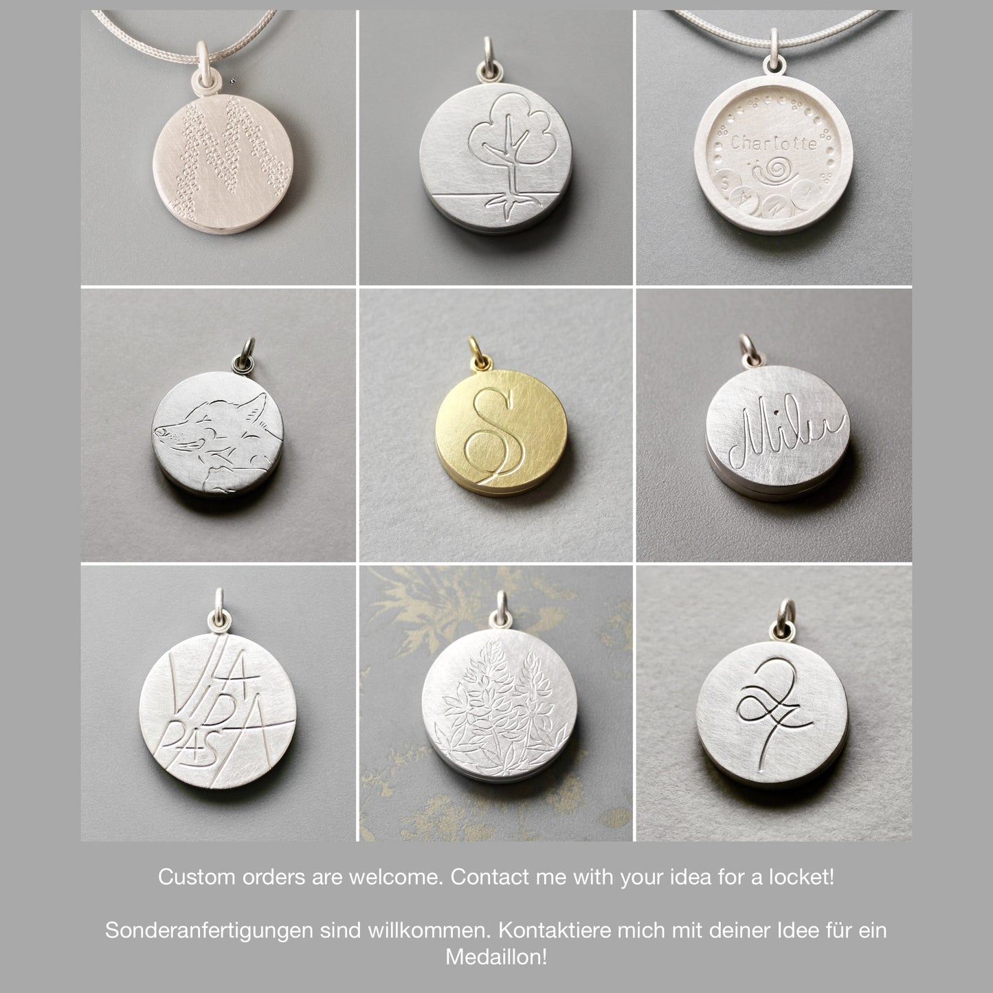 poetic feather locket Sterling Silver – photo pendant - remembrance locket