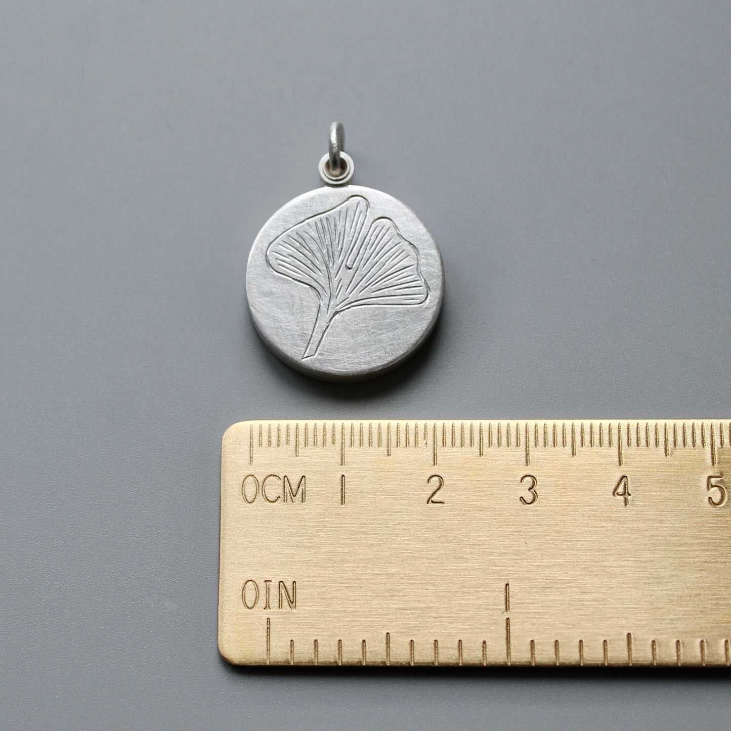 sterling silver picture locket with gingko leaf