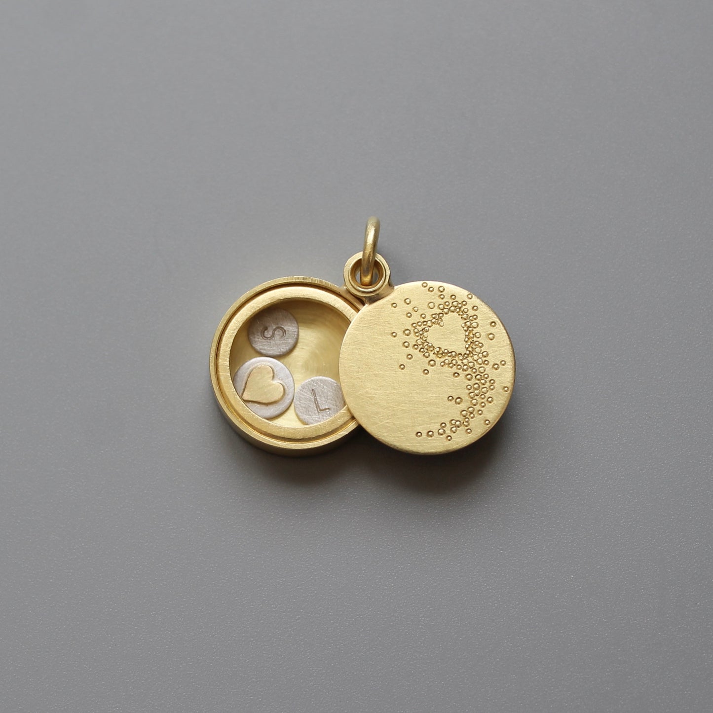 floating heart locket to customise 18ct yellow gold