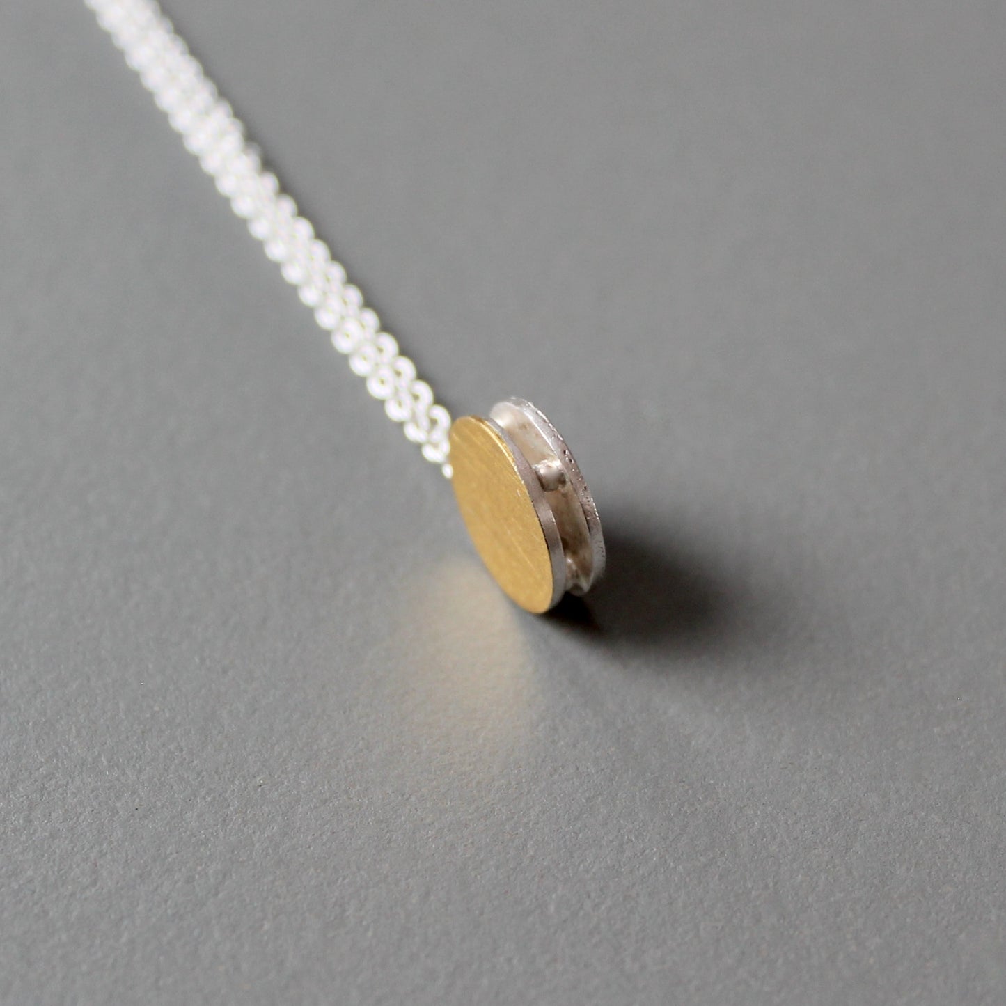 Sonne & Mond Kette mit Anhänger, Wende-Halskette Silber und Gold