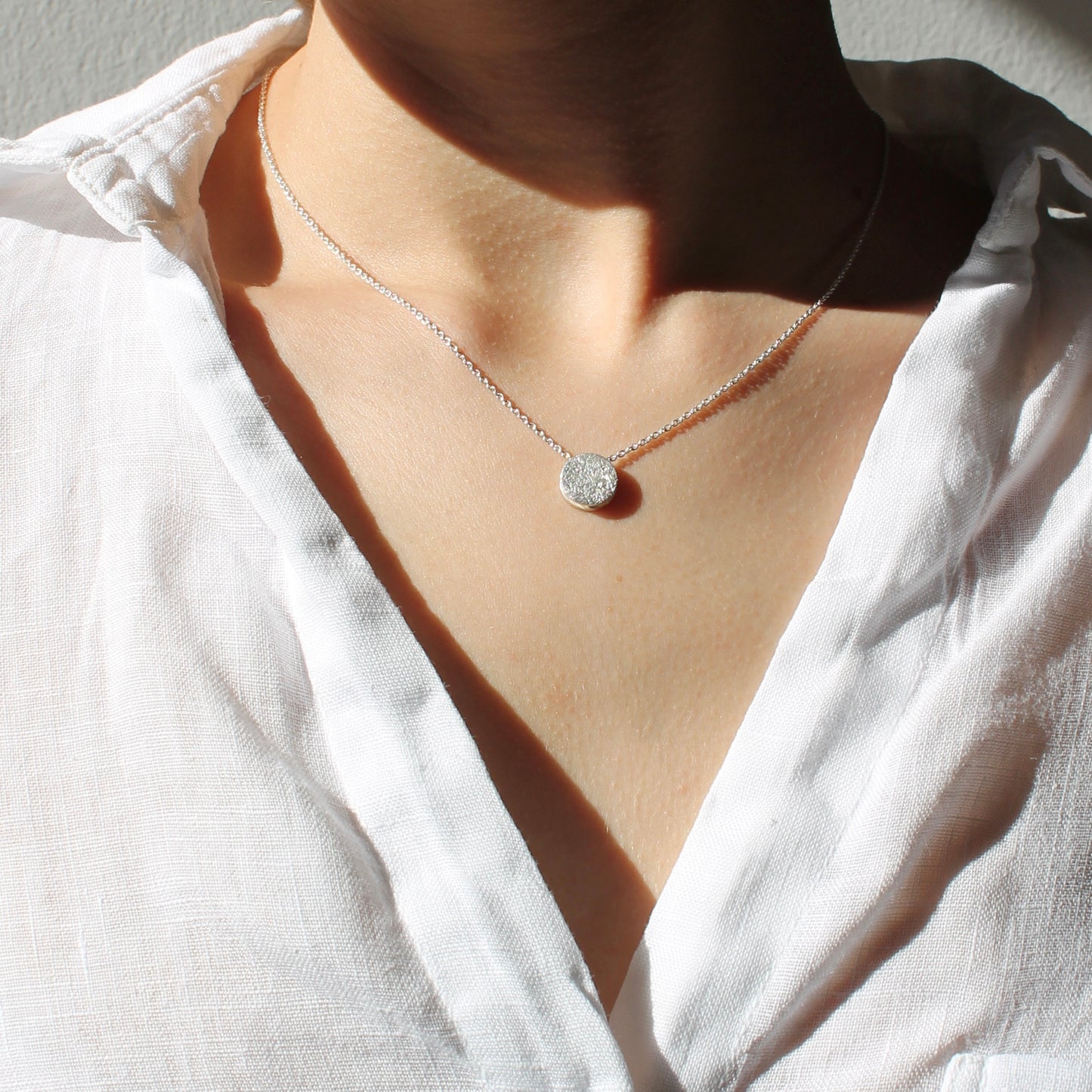 Sonne & Mond Kette mit Anhänger, Wende-Halskette Silber und Gold