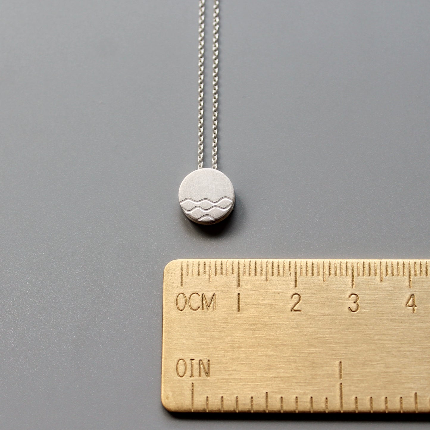 maritime necklace with waves pendant in sterling silver