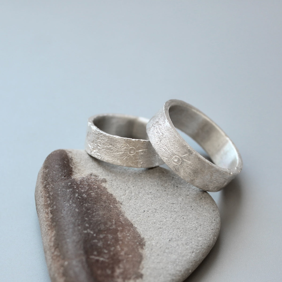 Sterling Silber unisex Mond-Struktur Ring