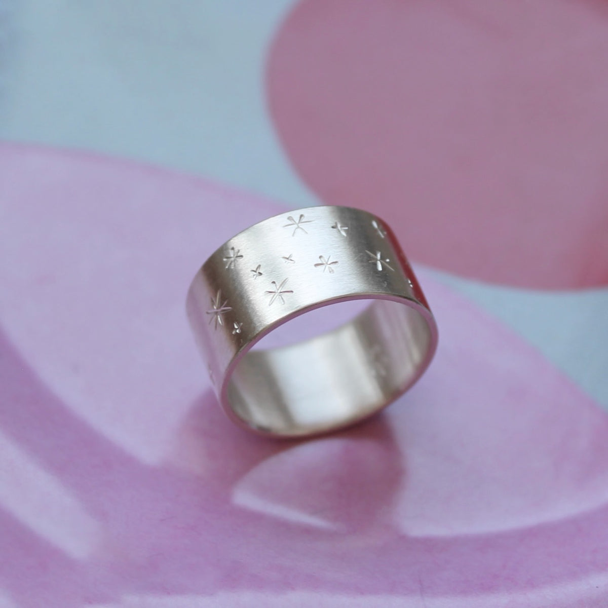 Breiter Sternen Ring Sterlingsilber – Minimalistischer Partnerring