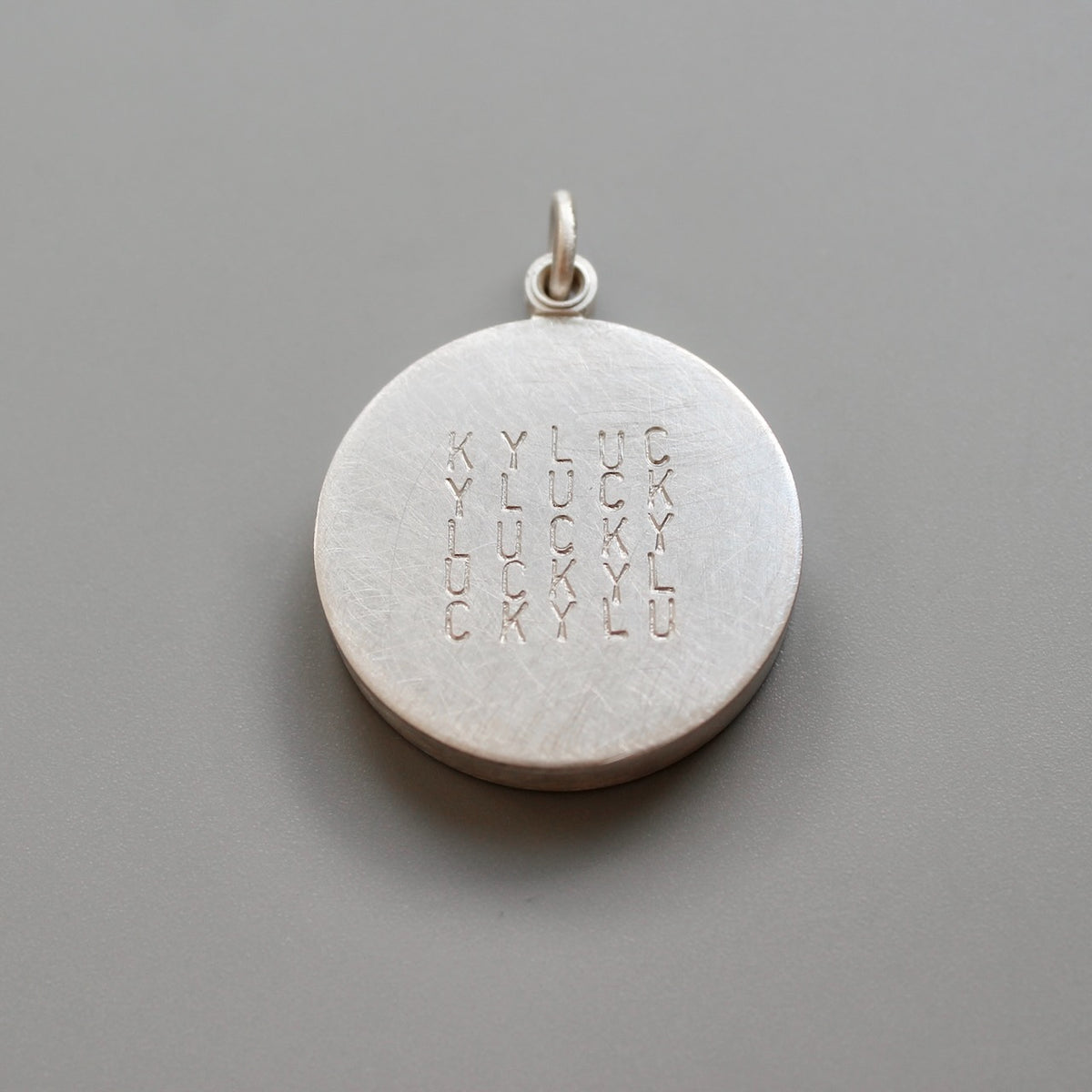 large sterling silver locket for two pictures typographic inscription