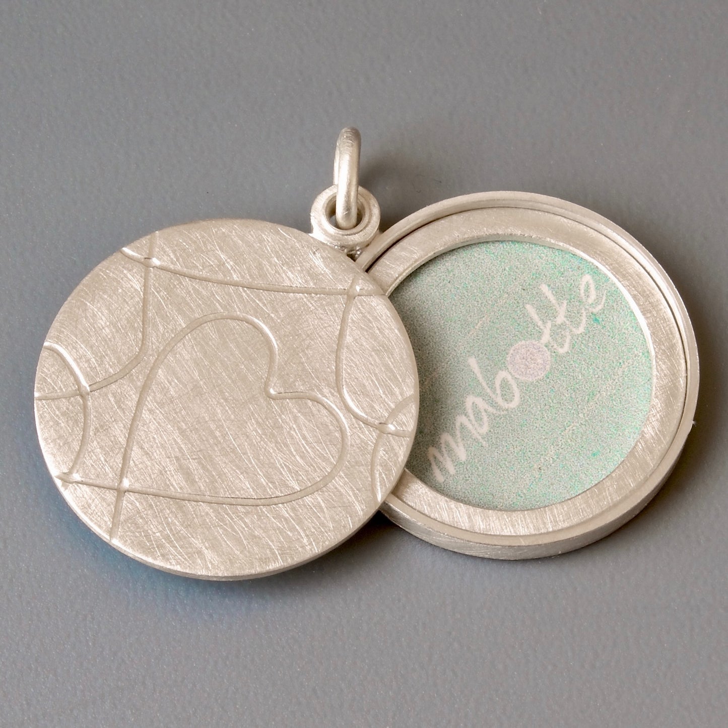 modern love locket for one picture in sterling silver with elegant heart design