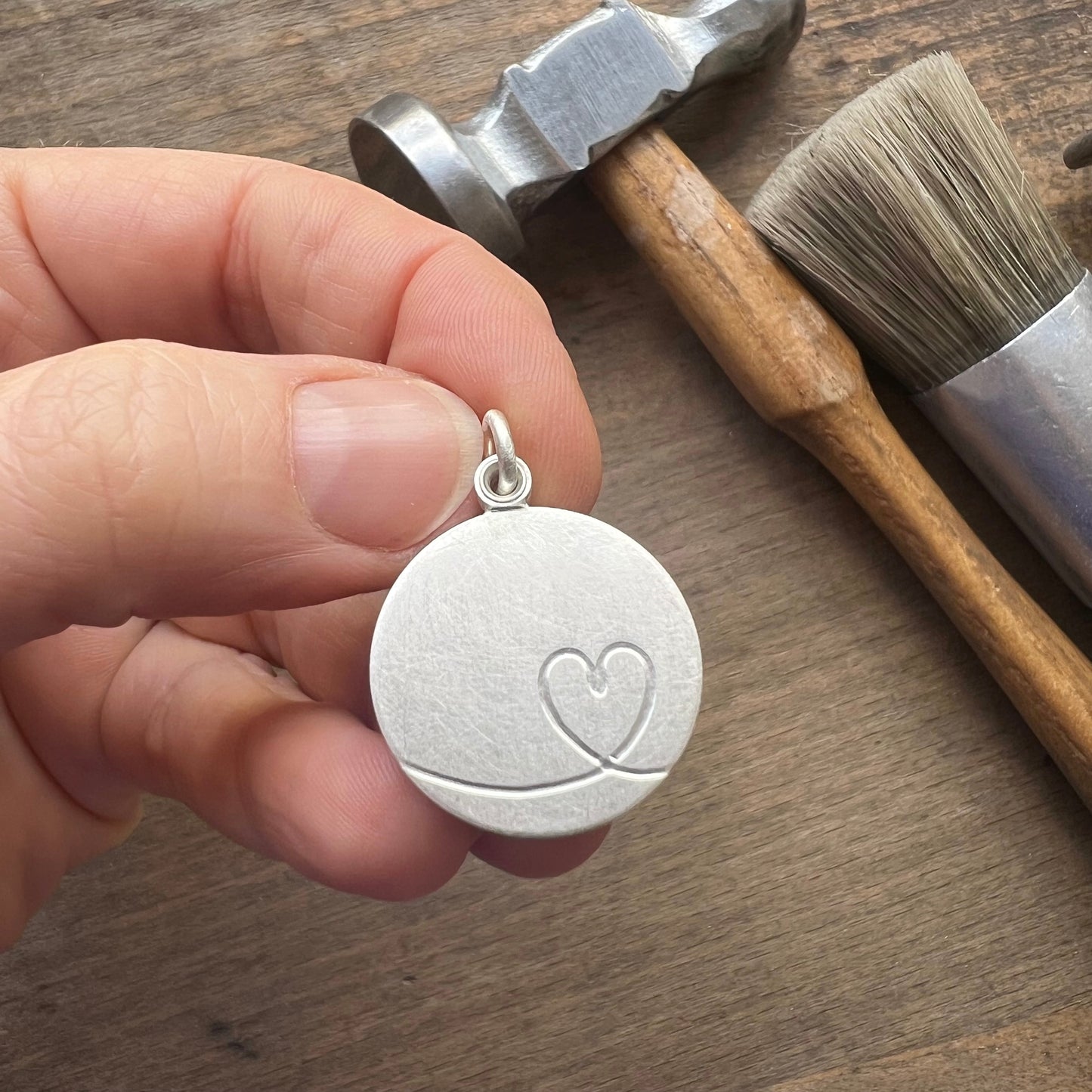 romantisches Medaillon für zwei Fotos mit Herz aus Sterling Silber