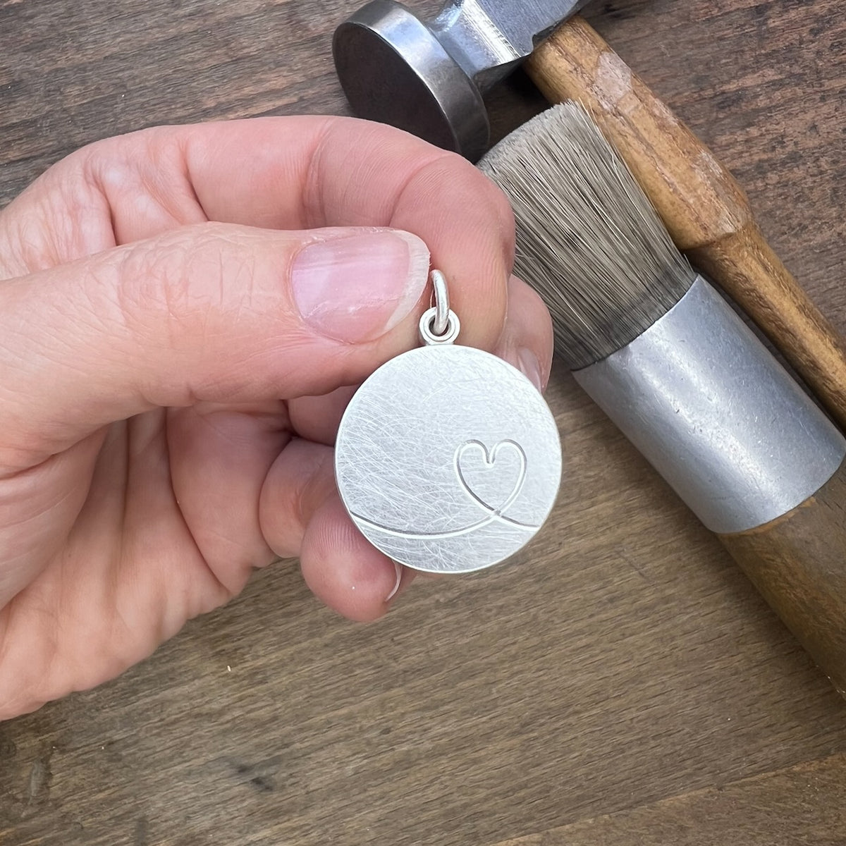 modern love locket for one picture in sterling silver