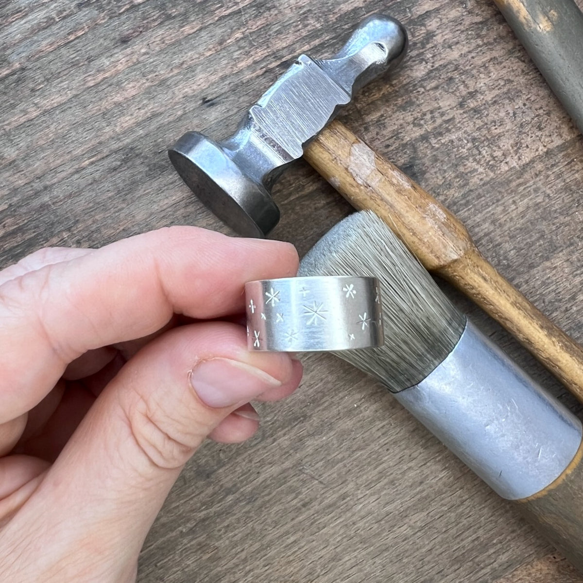 Breiter Sternen Ring Sterlingsilber – Minimalistischer Partnerring