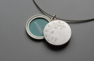 romantic two picture locket sterling silver with twig design