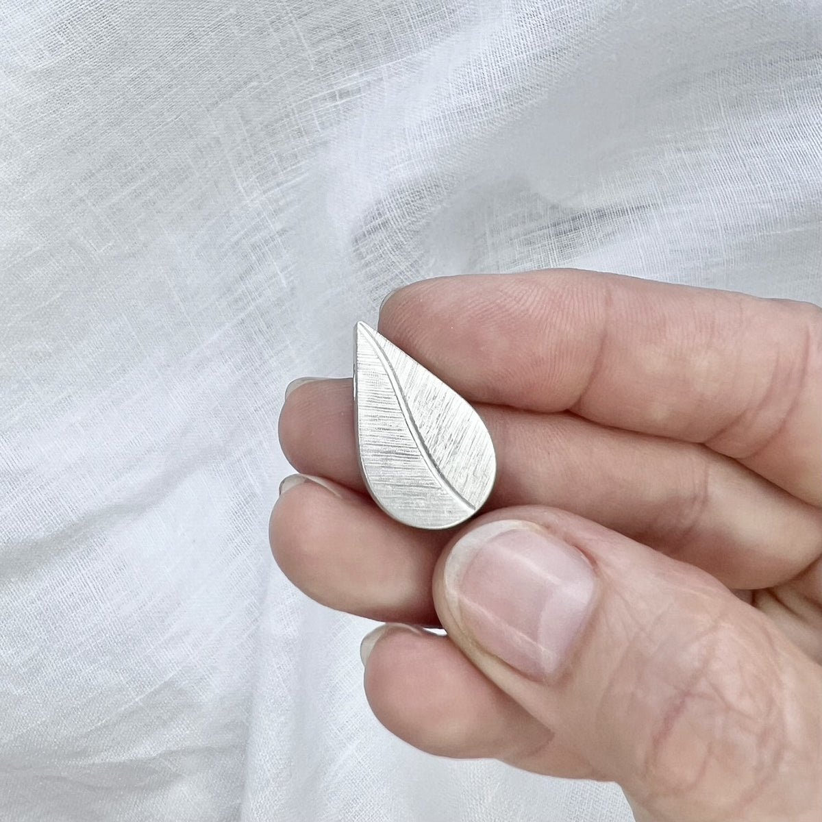 delicate leaf pendant for one photo in sterling silver