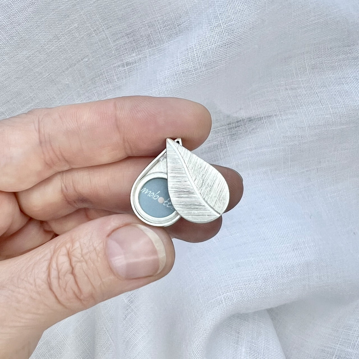delicate leaf pendant for one photo in sterling silver