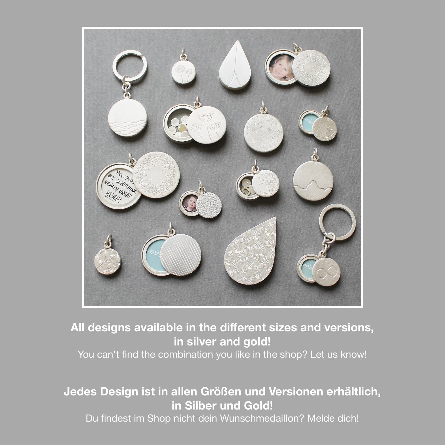 poetic feather locket Sterling Silver – photo pendant - remembrance locket