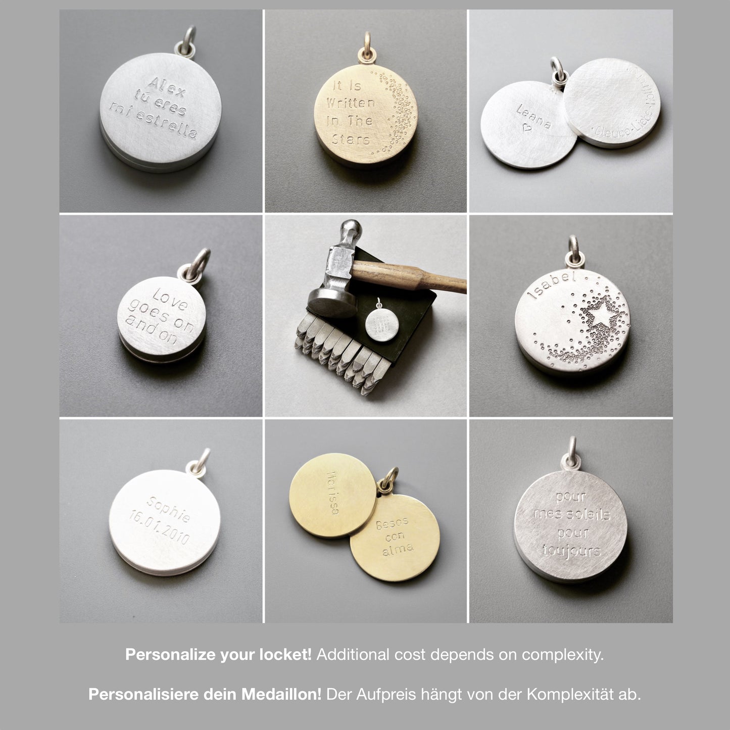 poetic feather locket Sterling Silver – photo pendant - remembrance locket