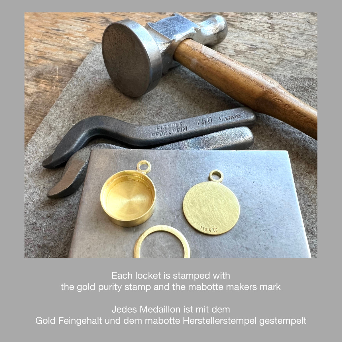 Fotomedaillon aus 750 Gold mit verspielten Details