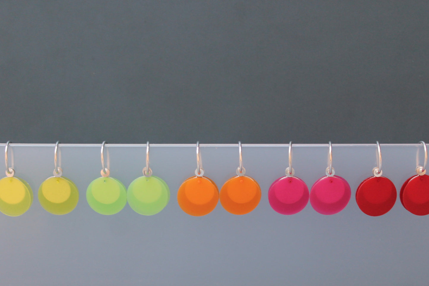 light bright orange earrings in sterling silver