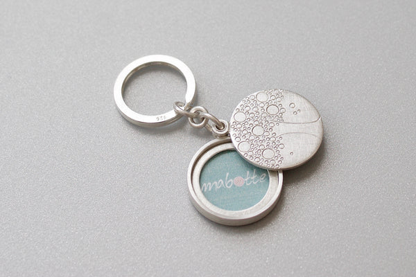 mabotte silver keychain locket with family tree