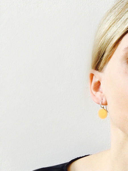 light bright orange earrings in sterling silver