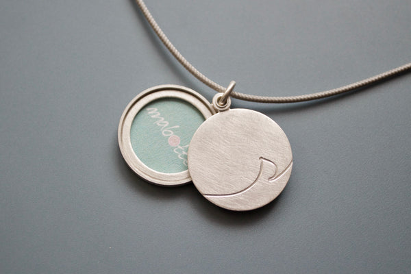 unique monogram locket for one photo in sterling silver