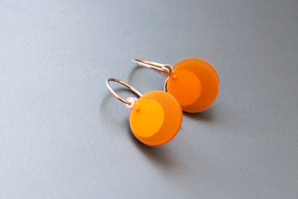 light bright orange earrings in sterling silver