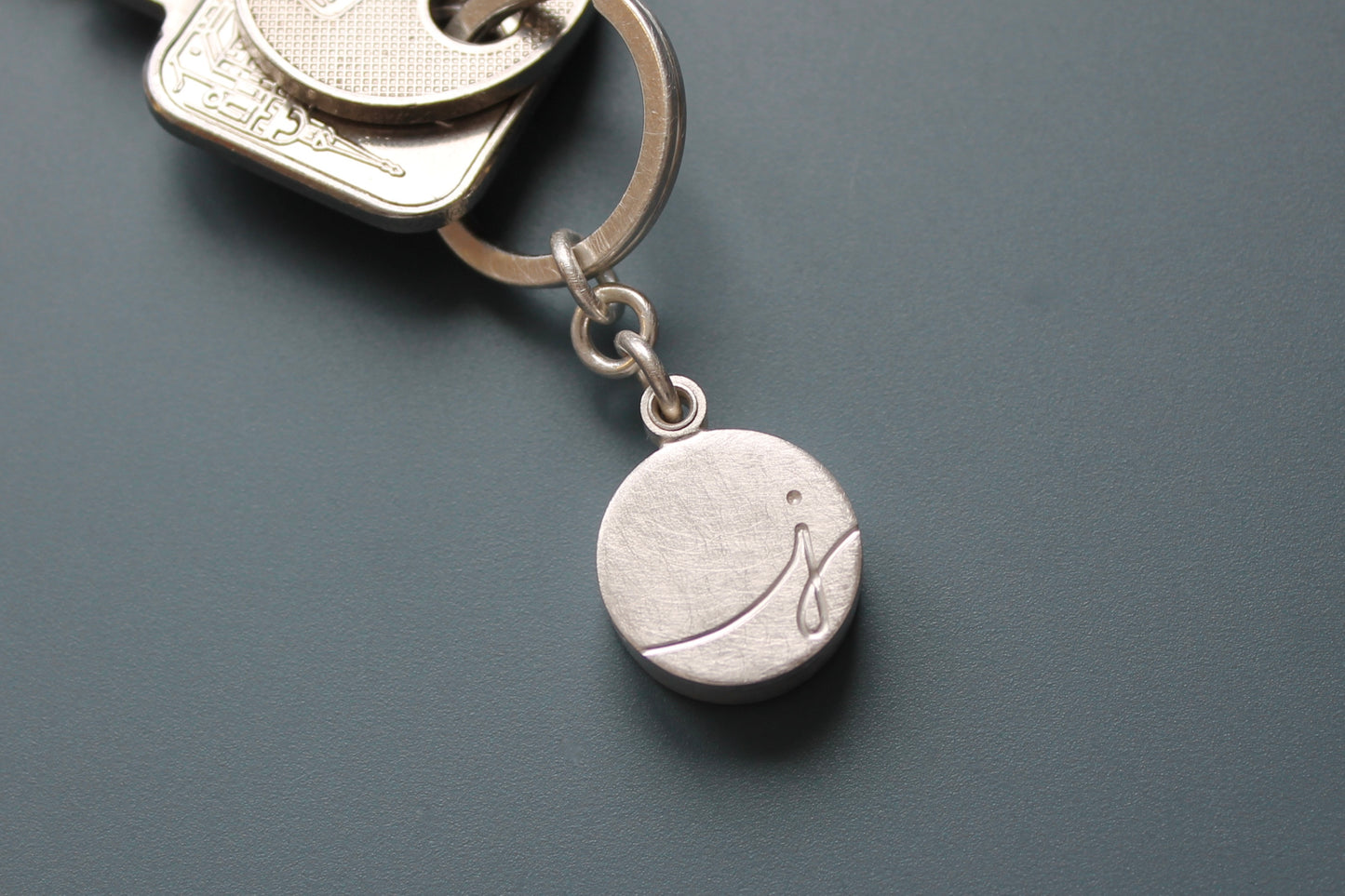 custom sterling silver keychain with initial