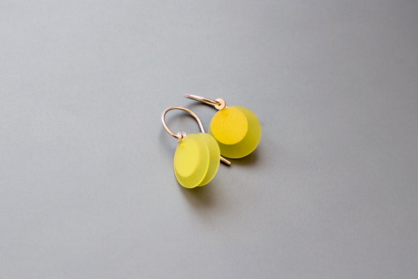 light sunny yellow earrings in sterling silver