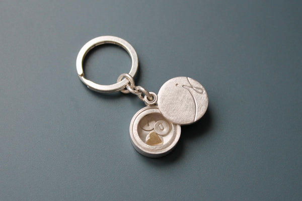 custom sterling silver keychain with initial