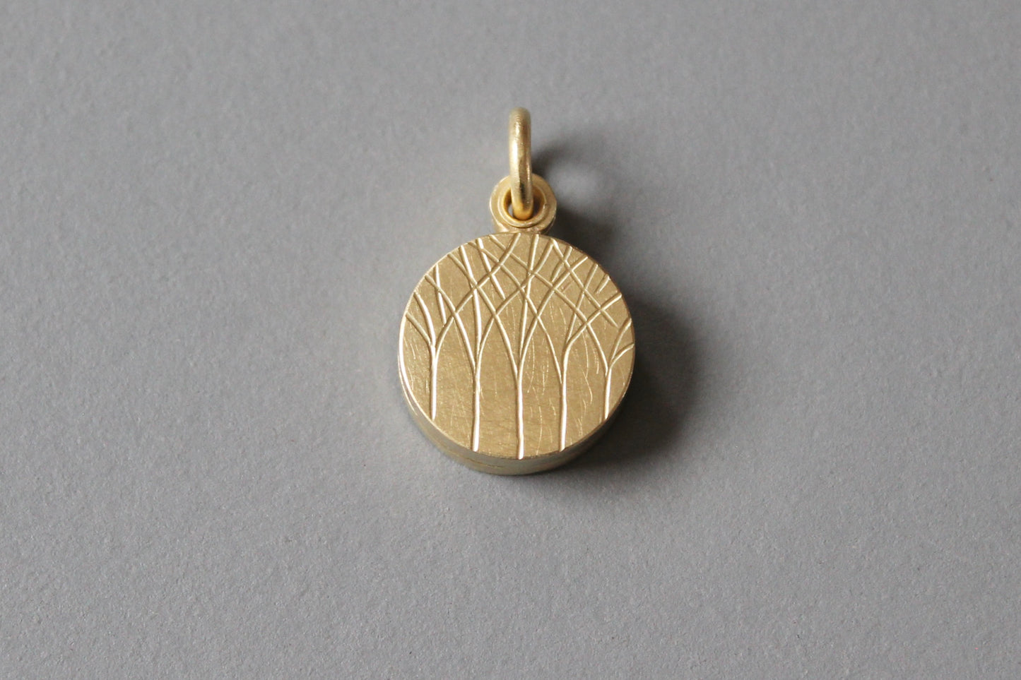 minimalistic golden locket for two small pictures
