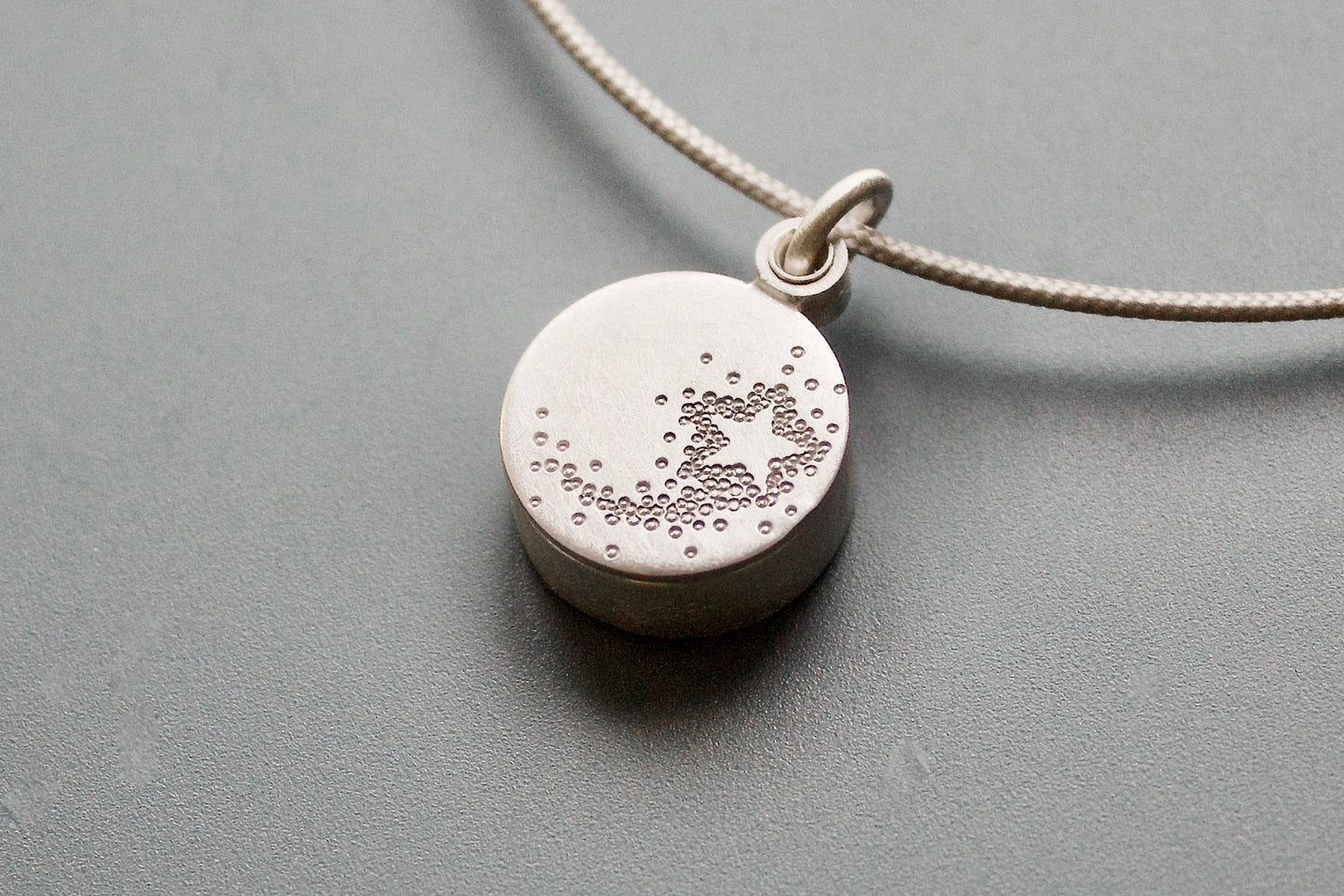 romantic sterling silver glass locket with shooting star