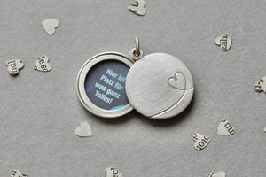 modern love locket for one picture in sterling silver