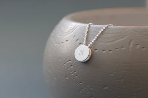 reversible initial pendant necklace in sterling silver