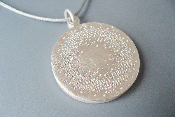 mabotte locket for one large photo handmade in sterling silver with 1000 dots design
