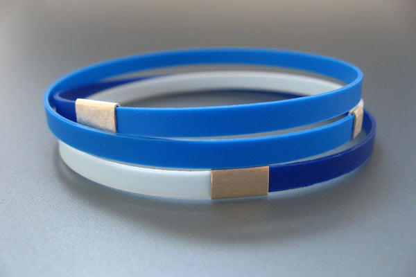 maritime blue bracelet sterling silver and polypropylene