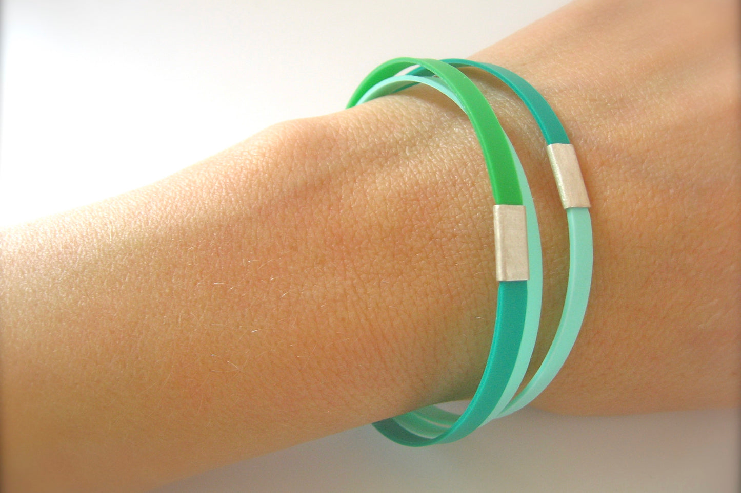 ultralight green bracelet sterling silver and polypropylen